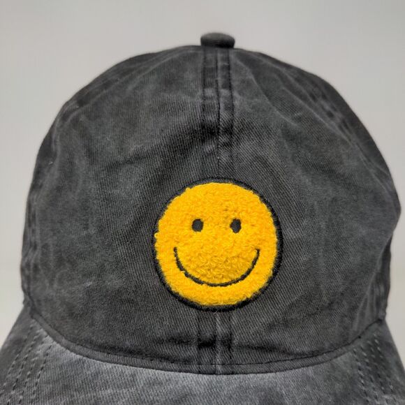 David & Young Women's Slideback Hat Gray OSFM Fuzzy Smiley Face Logo - Picture 4 of 11